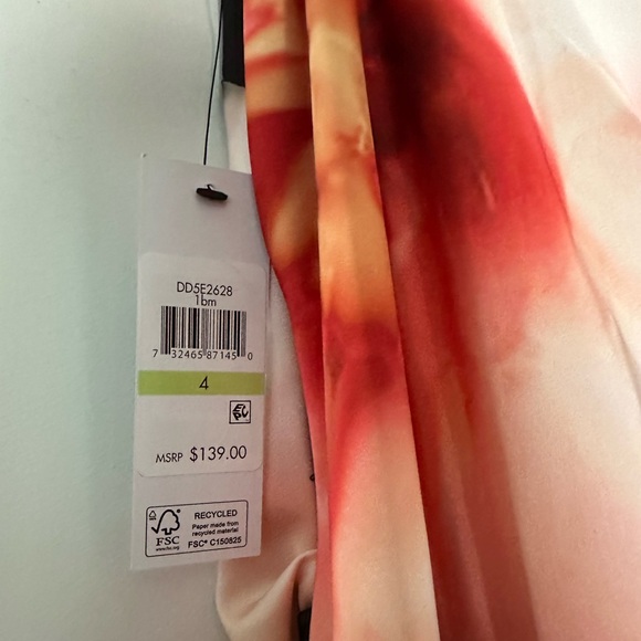 NWT DKNY by Donna Karan Floral Print Cowl Neck Sleeveless Fit and Flare Dress - Picture 9 of 9